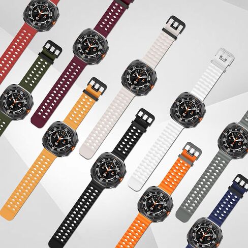 أحزمة سيليكون رياضية متوافقة مع ساعة Samsung Galaxy Watch Ultra 47 مم (2024)، سوار معصم مسامي مقاوم للماء وحزام سيليكون ناعم بديل للنساء والرجال in Kuwait