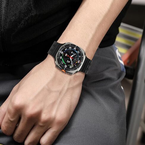 أحزمة سيليكون رياضية متوافقة مع ساعة Samsung Galaxy Watch Ultra 47 مم (2024)، سوار معصم مسامي مقاوم للماء وحزام سيليكون ناعم بديل للنساء والرجال in Kuwait