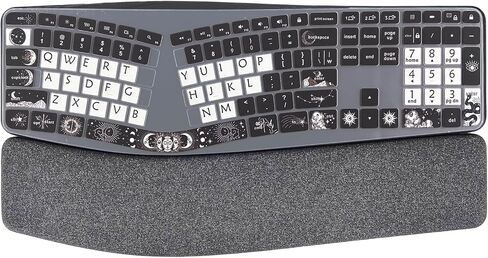 غطاء لوحة المفاتيح السيليكون اللطيف للوحة المفاتيح المريحة اللاسلكية Logitech Ergo K860، US Layou، Sun and Moon in Kuwait