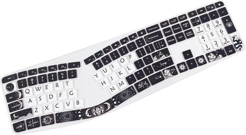 غطاء لوحة المفاتيح السيليكون اللطيف للوحة المفاتيح المريحة اللاسلكية Logitech Ergo K860، US Layou، Sun and Moon in Kuwait