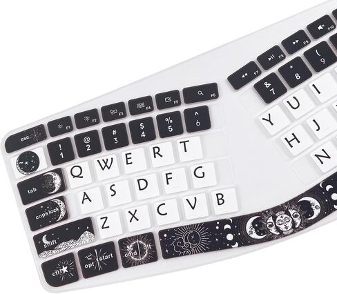 غطاء لوحة المفاتيح السيليكون اللطيف للوحة المفاتيح المريحة اللاسلكية Logitech Ergo K860، US Layou، Sun and Moon in Kuwait