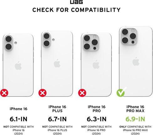 URBAN ARMOR GEAR UAG Designed for iPhone 16 Pro Max Case 6.9" Monarch Pro - Compatible with MagSafe Charging Rugged Heavy Duty Shockproof Anti-Slip Military Grade Protective Cover, Kevlar Black in Kuwait