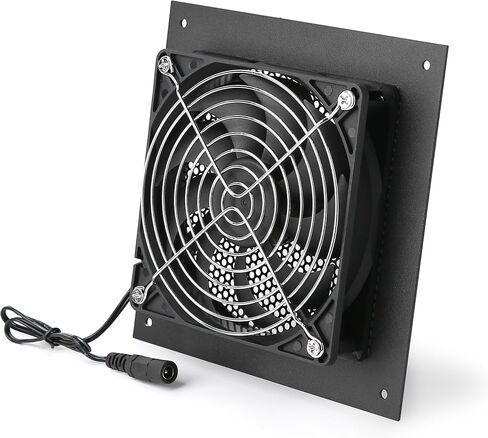Nalle 120MM Quiet Cooling Dual-Fan System with Power Adapter and Speed Control for Home Theater AV Cabinets Server Cabinet Greenhouse Cooling 6.3 * 6.3"Front-Panel in Saudi Arabia