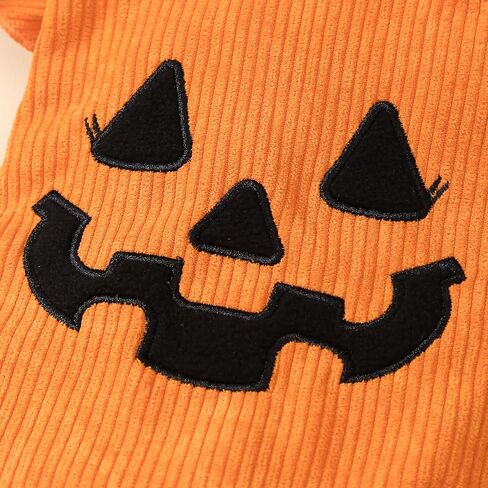 Noubeau My First Halloween Baby Girl Outfit Newborn Pumpkin Bubble Romper Bodysuit Corduroy Overalls Infant Ghost Clothes in Kuwait