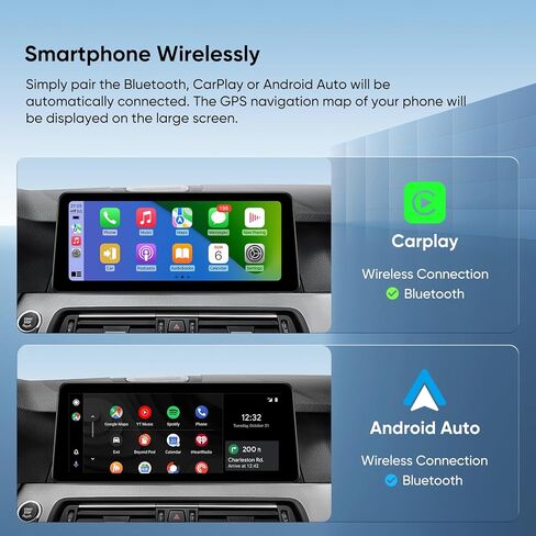 ستيريو سيارة 12.3 بوصة لسيارة BMW 5 Series F10 F11 (2013-2016) نظام NBT، CarPlay اللاسلكي Android Auto Bluetooth IPS شاشة تعمل باللمس 1920 * 720p ترقية راديو المصنع in Kuwait