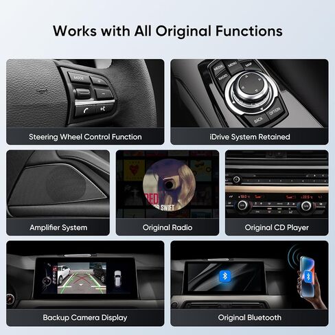 ستيريو سيارة 12.3 بوصة لسيارة BMW 5 Series F10 F11 (2013-2016) نظام NBT، CarPlay اللاسلكي Android Auto Bluetooth IPS شاشة تعمل باللمس 1920 * 720p ترقية راديو المصنع in Kuwait