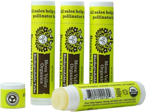 Moon Valley Organics Beeswax Lip Balm for Moisturizing Lips and Cuticles (SWEET HONEY, 4pack) in Kuwait