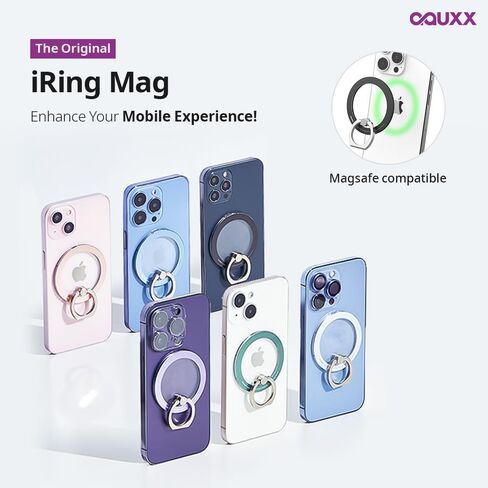iRing Magnetic Phone Grip Ring Holder for MagSafe, Kickstand Grip for MagSafe, Wireless Charging Compatible with iPhone 15 14 13 12, Mag Safe Accessories_Rose Gold with Rose Gold Ring in Saudi Arabia