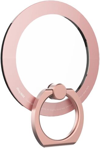 iRing Magnetic Phone Grip Ring Holder for MagSafe, Kickstand Grip for MagSafe, Wireless Charging Compatible with iPhone 15 14 13 12, Mag Safe Accessories_Rose Gold with Rose Gold Ring in Saudi Arabia