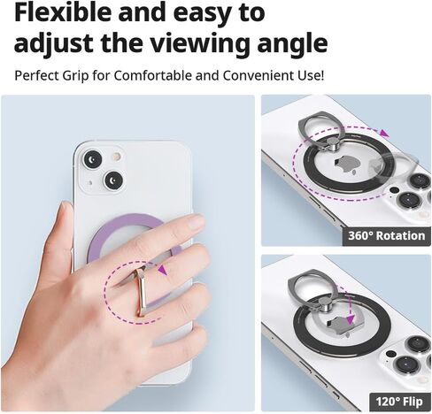 iRing Magnetic Phone Grip Ring Holder for MagSafe, Kickstand Grip for MagSafe, Wireless Charging Compatible with iPhone 15 14 13 12, Mag Safe Accessories_Rose Gold with Rose Gold Ring in Saudi Arabia