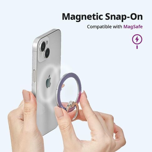 iRing Magnetic Phone Grip Ring Holder for MagSafe, Kickstand Grip for MagSafe, Wireless Charging Compatible with iPhone 15 14 13 12, Mag Safe Accessories_Rose Gold with Rose Gold Ring in Saudi Arabia