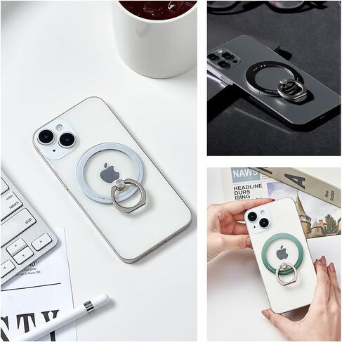 iRing Magnetic Phone Grip Ring Holder for MagSafe, Kickstand Grip for MagSafe, Wireless Charging Compatible with iPhone 15 14 13 12, Mag Safe Accessories_Rose Gold with Rose Gold Ring in Saudi Arabia