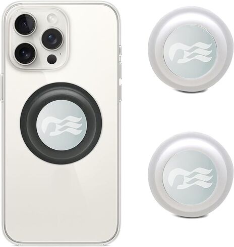 ملحقات هاتف Princess Medallion [عبوة من قطعتين] حامل لهاتف Ocean Medallion (iPhone وAndroid وجميع الأجهزة) (أسود-أسود) in Kuwait