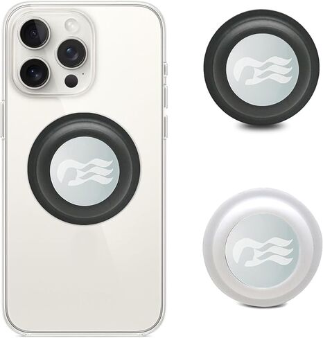 ملحقات هاتف Princess Medallion [عبوة من قطعتين] حامل لهاتف Ocean Medallion (iPhone وAndroid وجميع الأجهزة) (أسود-أسود) in Kuwait