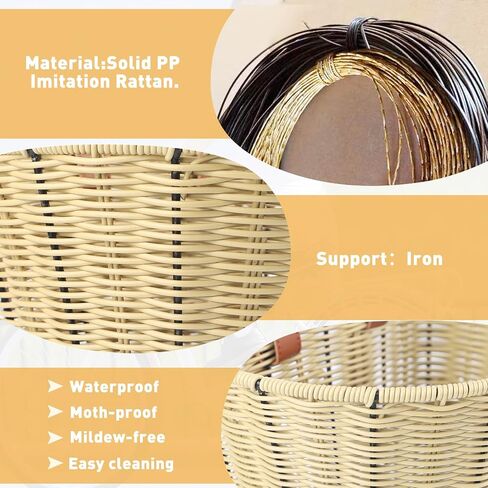 Wicker Bike Basket Front Cargo for Women and Men,Front Handlebar Bike Basket，Rattan Storage Basket Waterproof, Vintage Wicker, with Leather Straps,Fits Most Bikes,4 Colors in Saudi Arabia