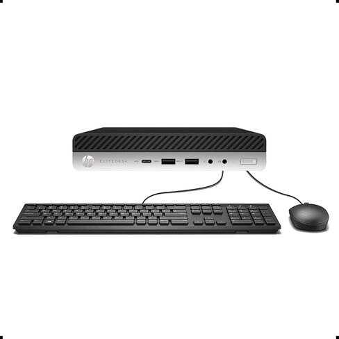 كمبيوتر HP EliteDesk 800 G5 Mini Business Desktop، Core i7-9700T يصل إلى 4.3 جيجا هرتز، ذاكرة وصول عشوائي DDR4 سعة 16 جيجا بايت، 512 جيجا بايت SSD، لوحة مفاتيح وماوس، واي فاي، Windows 11 Pro (متجدد) in Kuwait