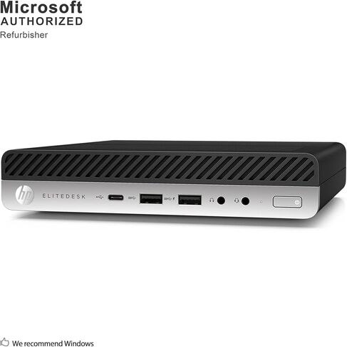 كمبيوتر HP EliteDesk 800 G5 Mini Business Desktop، Core i7-9700T يصل إلى 4.3 جيجا هرتز، ذاكرة وصول عشوائي DDR4 سعة 16 جيجا بايت، 512 جيجا بايت SSD، لوحة مفاتيح وماوس، واي فاي، Windows 11 Pro (متجدد) in Kuwait