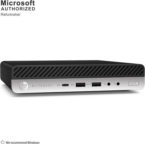 كمبيوتر HP EliteDesk 800 G5 Mini Business Desktop، Core i7-9700T يصل إلى 4.3 جيجا هرتز، ذاكرة وصول عشوائي DDR4 سعة 16 جيجا بايت، 512 جيجا بايت SSD، لوحة مفاتيح وماوس، واي فاي، Windows 11 Pro (متجدد) in Kuwait