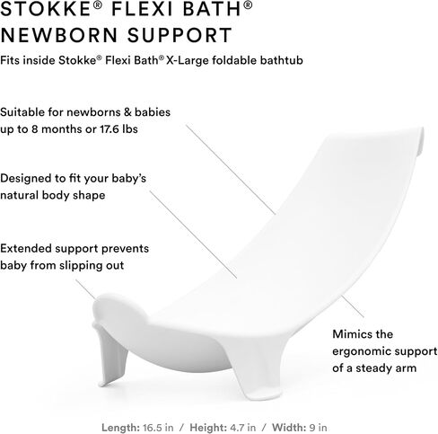 Stokke Flexi Bath X-Large Bundle, Sandy Beige - Spacious Baby Bathtub + Newborn Support - Lightweight, Foldable & Easy to Store - Best for Ages 0-6 in Saudi Arabia