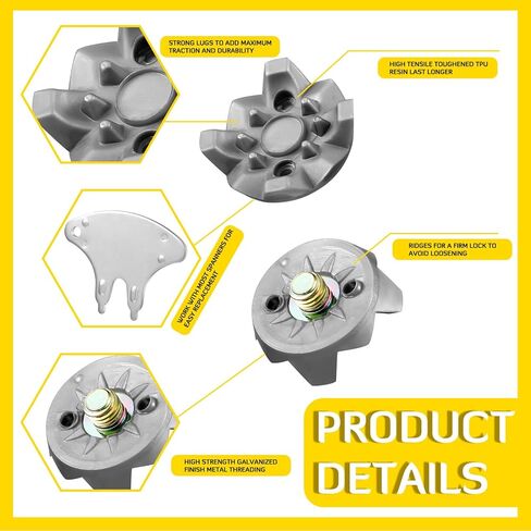 Vinsatin 51 قطعة من مسامير أحذية الجولف البديلة مجموعة 50 مرابط أحذية الجولف مع 1 مرابط جولف سوداء مفتاح ربط معدني بقطر 6 مم مرابط جولف بديلة لأحذية الكريكيت لاعب الجولف عاشق الجولف in Kuwait