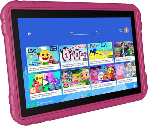 تابلت للأطفال 10.1 بوصة، 4 جيجابايت، 64 جيجابايت، أندرويد 13، واي فاي، بلوتوث، مراقبة أبوية، وردي فاتح in Kuwait