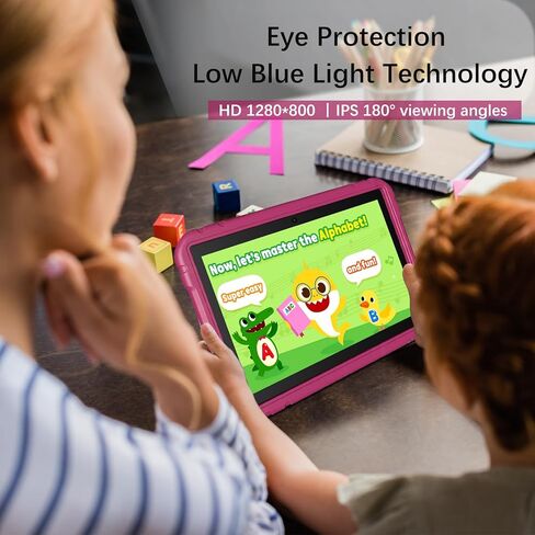 تابلت للأطفال 10.1 بوصة، 4 جيجابايت، 64 جيجابايت، أندرويد 13، واي فاي، بلوتوث، مراقبة أبوية، وردي فاتح in Kuwait