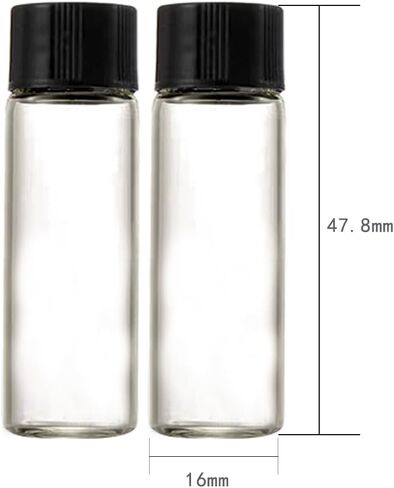 AGENIZ 50PCS 3ml Clear Glass Vials,Small Liquid Sample Bottle with Screw Caps and Plastic Stoppers,for Travel Mini Essential Oil Bottle, Sample Perfume Bottles in Saudi Arabia