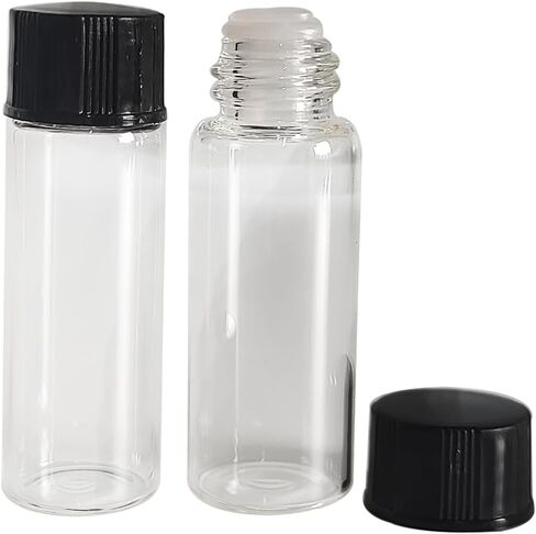 AGENIZ 50PCS 3ml Clear Glass Vials,Small Liquid Sample Bottle with Screw Caps and Plastic Stoppers,for Travel Mini Essential Oil Bottle, Sample Perfume Bottles in Saudi Arabia
