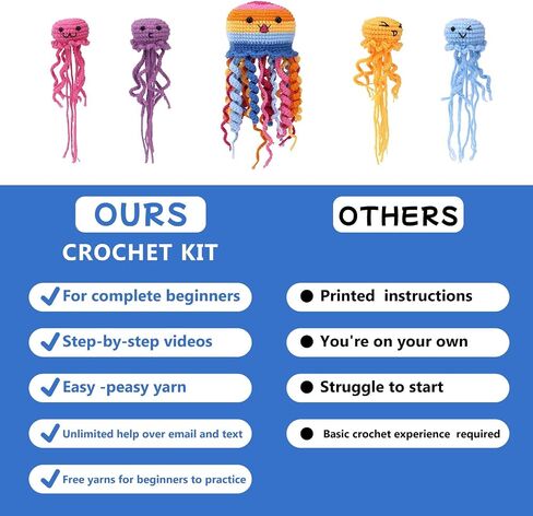 HonKuaDL Crochet Kit for Beginners,Crochet Kit Cat, Crocheting Knitting Kit with Step-by-Step Video Tutorials, Pattern Animals-Cat with Complete Crochet Accessories (Cat Potted Plant) in Saudi Arabia