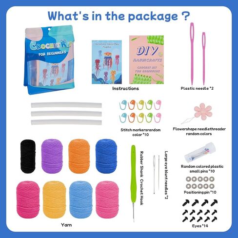 HonKuaDL Crochet Kit for Beginners,Crochet Kit Cat, Crocheting Knitting Kit with Step-by-Step Video Tutorials, Pattern Animals-Cat with Complete Crochet Accessories (Cat Potted Plant) in Saudi Arabia