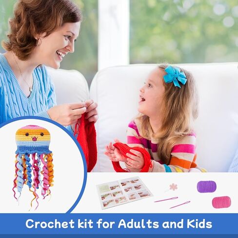 HonKuaDL Crochet Kit for Beginners,Crochet Kit Cat, Crocheting Knitting Kit with Step-by-Step Video Tutorials, Pattern Animals-Cat with Complete Crochet Accessories (Cat Potted Plant) in Saudi Arabia