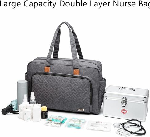 Rabjen Nurse Laptop Tote Bag with Padded 15.6" Laptop Sleeve, Medical Supplies Shoulder Bag for Home Health Care in Saudi Arabia