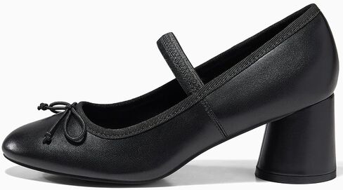 Coutgo المرأة ماري جين أحذية Bowknot الباليه مضخات مغلقة اصبع القدم مكتنزة الكعب المنخفض فستان أحذية الزفاف عادية in Saudi Arabia