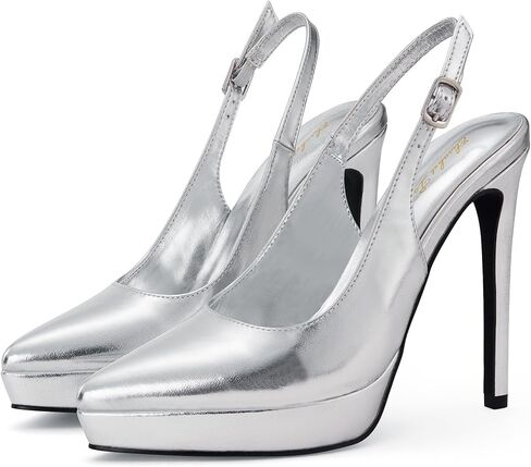 حذاء إليزابيت تانغ ذو نعل سميك مقاس 12.7 سم بمقدمة مدببة وكعب عالٍ من الخلف للنساء للسهرات وحفلات التخرج وحفلات الزفاف وحفلات العودة للوطن، حذاء مثير in Kuwait