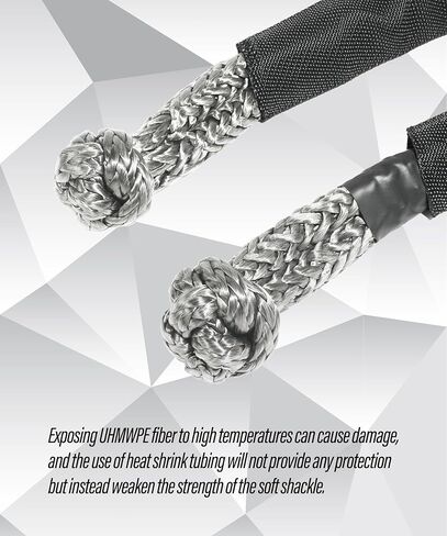 ESEWALAS قطعتان من الأصفاد الناعمة، ملحقات ونش ملحقات السيارة، حزام سحب خفيف الوزن، أغلال ناعمة مع أكمام إضافية، 1/2 بوصة × 22 بوصة (55000 رطل قوة الكسر) تكبل حبل لسيارات الدفع الرباعي على الطرق الوعرة سحب ATV in Kuwait