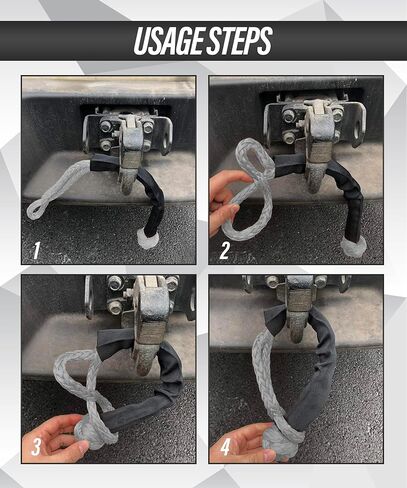 ESEWALAS قطعتان من الأصفاد الناعمة، ملحقات ونش ملحقات السيارة، حزام سحب خفيف الوزن، أغلال ناعمة مع أكمام إضافية، 1/2 بوصة × 22 بوصة (55000 رطل قوة الكسر) تكبل حبل لسيارات الدفع الرباعي على الطرق الوعرة سحب ATV in Kuwait