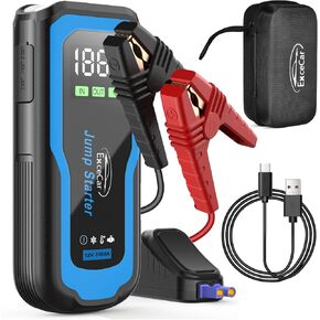 4000A Jump Starter Power Pack, Portable Safe Car Battery Booster, Jump Starter Power Pack (All Gas/up to 10.0L Diesel),12V Lithium Battery Starter with 2.5'' LCD Display and Quick Charge