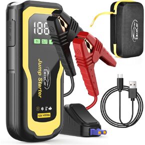4000A Jump Starter Power Pack, Portable Safe Car Battery Booster, Jump Starter Power Pack (All Gas/up to 10.0L Diesel),12V Lithium Battery Starter with 2.5'' LCD Display and Quick Charge