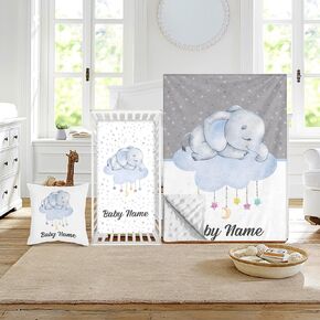 Baby Crib Bedding Set - Highland Cow Design Nursery Bed 3 Pcs Set - Chic Soft Blanket with Dotted Backing, Sheet, Pillowcase for Newborns Girls Boys Gifts Color01