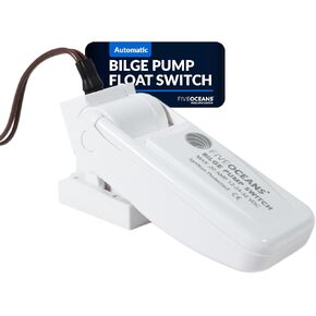 Five Oceans 12-24-32-Volts Automatic Bilge Pump Float Switch, Heavy-Duty Float Switch for Boat Bilge Pump, Mercury Free, 20-Amps Max - FO3610