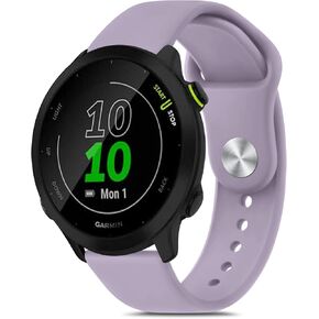 Vancle for Garmin Forerunner 55 Band Forerunner 165 Band Forerunner 245 Band, 20mm Soft Silicone Sport Replacement Strap for Forerunner 55 165 245