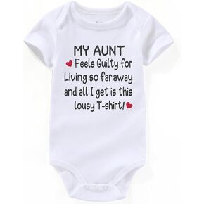 Funny Guilty Aunt Baby Clothes Boy My Aunt Loves Me Auntie Baby Clothes Girl Baby Unisex white Baby Bodysuits