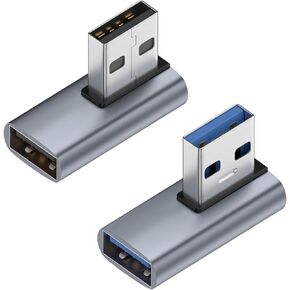 90 Degree USB 3.1 Adapter,Up＆Down USB A Male to Female Adapter for PC,Laptop,USB A Charger and More USB Devices (Up＆Down)