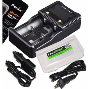 EdisonBright Fenix are-C1+ Plus smart digital display home/in-car battery charger battery carry case
