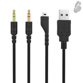 Toxaoii Replacement Arctis 5 Audio Cable, USB A to 3.5mm Gaming Headset Aux Cord Compatible with SteelSeries Arctis7, Arctis 3, Arctis Pro Wireless, Arctis Pro Gaming Headsets to PC Laptop (6.5FT)