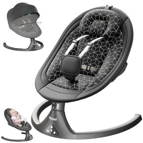 Baby Swing for Infants to Toddler,Electric Portable Baby Swing and Bouncer,Bluetooth Infant Swing for Newborn with Remote Control,10 Music,5 Speed,3 Seat Position,Baby Rocker for Baby 0-9 Month