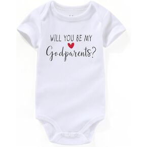 will you be my Godparents proposal Baby Clothes godparents proposal from godchild Baby Bodysuits white