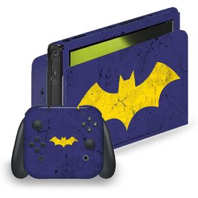 Head Case Designs Officially Licensed Batman DC Comics Classic Logos And Comic Book Vinyl Sticker Gaming Skin Decal Cover Compatible With Nintendo Switch OLED Bundle
