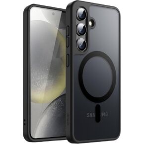 JETech Magnetic Case for Samsung Galaxy S24+ / S24 Plus 5G, Compatible with MagSafe, Translucent Matte Back Shockproof Phone Cover (Black)