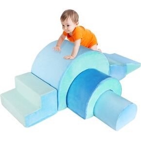Climbing Toys for Toddlers, 5 Pieces Foam Climbing Blocks, Soft Play Climbing for Toddlers, Indoor Climber Active Play Structure for Baby, Playtime and Foam Climber Play Sets for Kids Age 1+